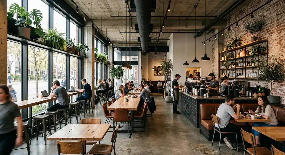 A view of our modern urban cafe interior